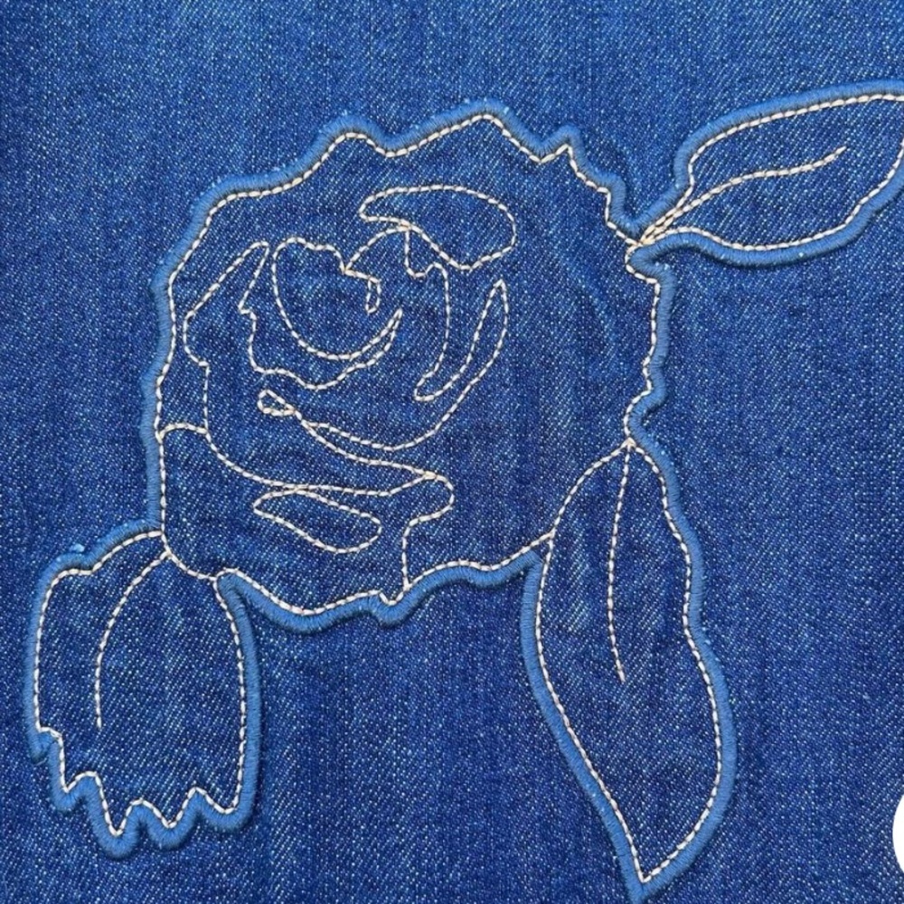 - NWT- GANNI - DENIM MIDI ROSE DRESS Size 2 - Picture 7 of 16